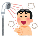シャワーをする男性